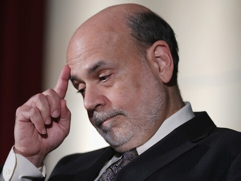 De vertrekkende president van de Federal Reserve, Ben Bernanke.