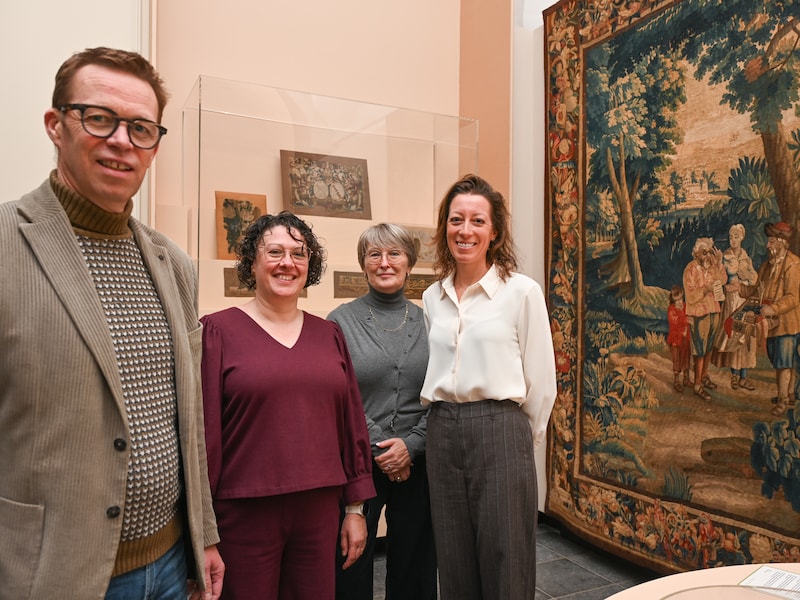 Een van de blikvangers is ‘De brilverkoper’, een wandtapijt uit het atelier van Pieter Van Verren dat voor de expo vanuit museum Grand Curtius uit Luik is teruggekeerd naar Oudenaarde
