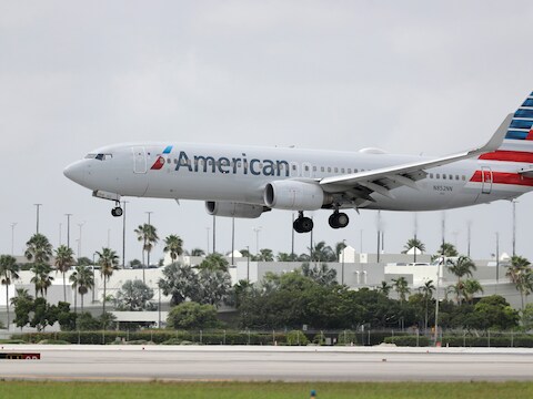 De Boeing 737-823 van American Airlines. 