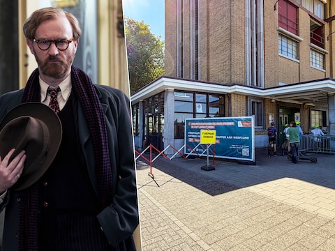 Geen toegang tot de traphal van de voetgangerstunnel op Linkeroever door filmopnames.