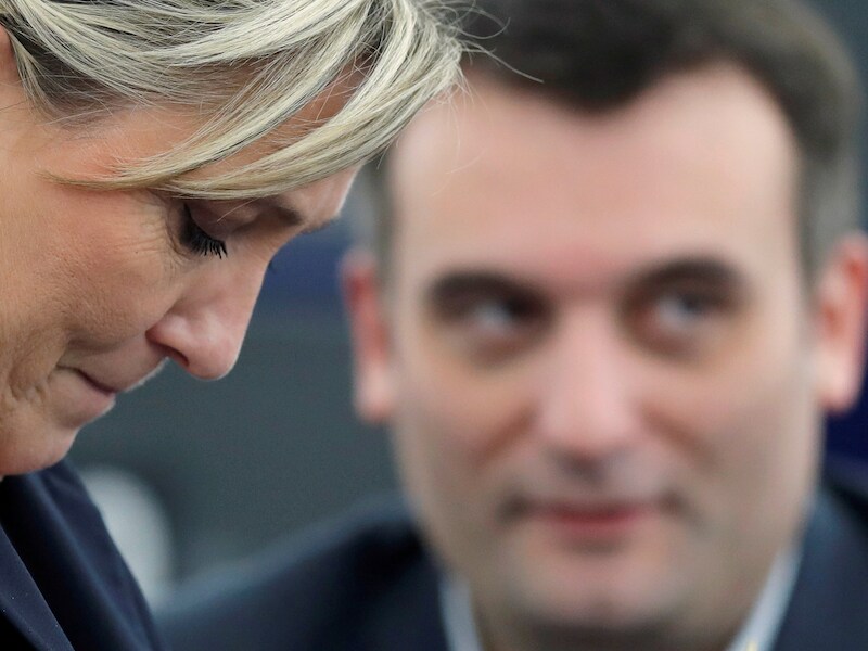 Marine Le Pen met Florian Philippot.