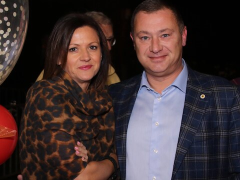 Sandra Nys met haar partner en burgemeester Peter Reekmans.