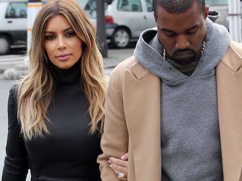Kim Kardashian en haar verloofde Kanye West.