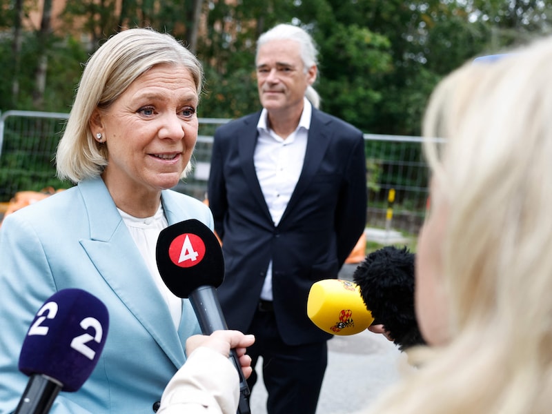 De sociaaldemocraten van oud-premier Magdalena Andersson zouden de grootste partij van het land worden.