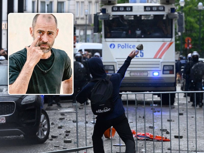 Ook maandag ontspoorde het protest in Brussel. Inzet: chef Blom.