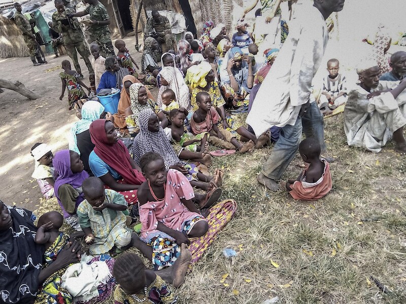 Enkele van de uit de handen van Boko Haram geredde mensen.