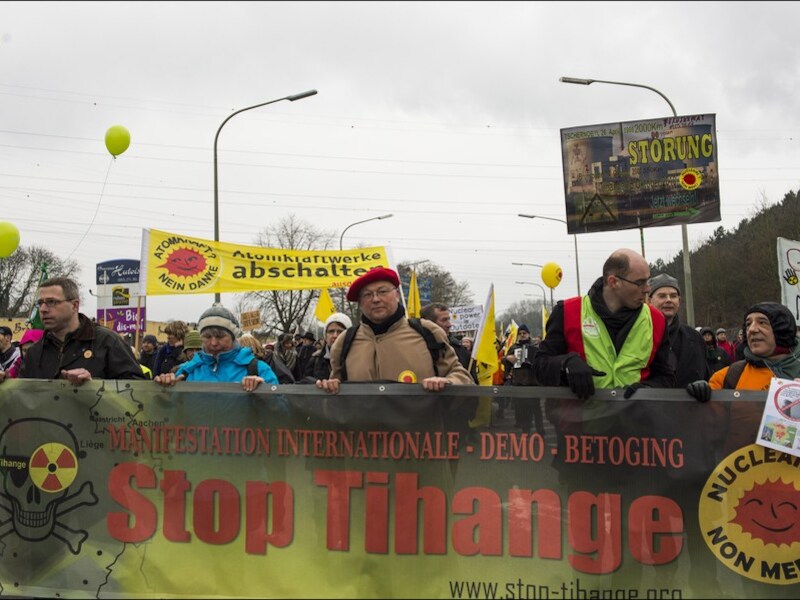 Ook op 10 maart werd al betoogd aan de kerncentrale in Tihange (Hoei).