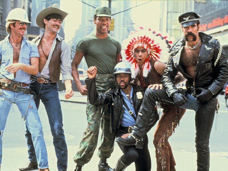 The Village People in 1979: David Hodo, Randy Jones, Alex Briley, Ray Simpson, Felipe Rose en Glenn Hughes (van links naar rechts).