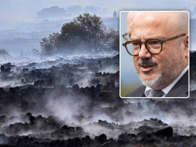 De vlammen op de Hoge Venen zijn gedoofd. Vandaag moet minister van Binnenlandse Zaken Bernard Quintin (rechts) uitleg komen geven in de Kamercommissie Binnenlandse Zaken.