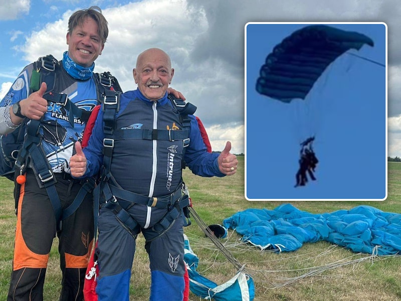KIJK. Zo beleefde Guido (90) zijn sprong uit een vliegtuig: “Over een jaar of tien misschien nog eens”