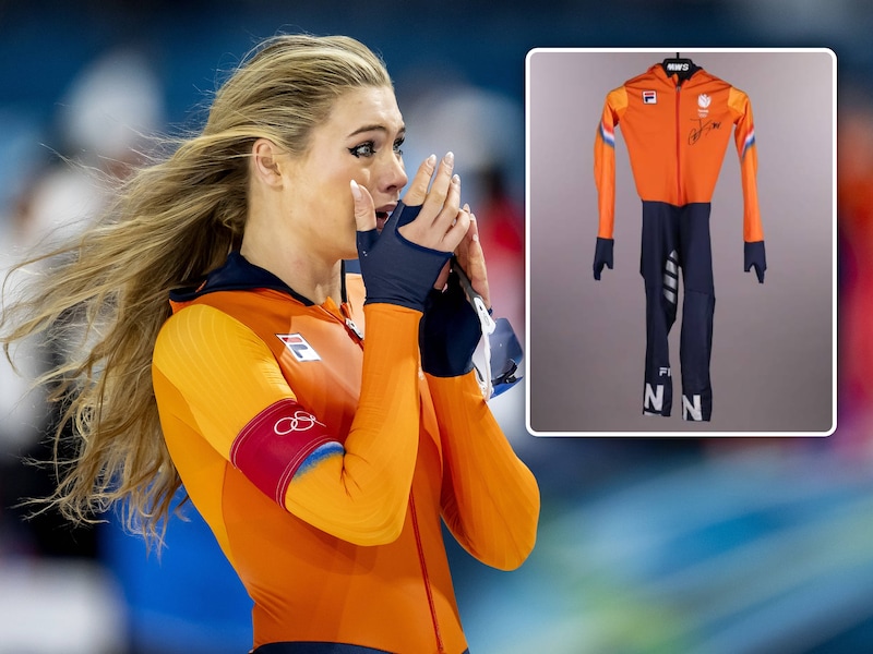 Schaatspak waarmee Jutta Leerdam olympisch goud won wordt geveild, en de interesse is immens