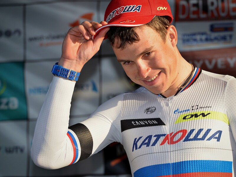 Russisch kampioen tijdrijden Vorobyev toonde in Middelkerke dat hij een aardig stukje tegen de klok kan fietsen.