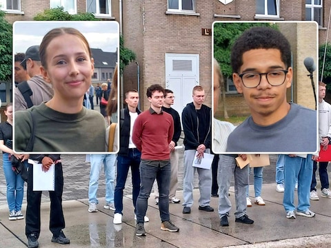 De kandidaten tijdens de inlijvingsdag in Sint-Kruis. Links: Louise Nicolai. Rechts: Ismael Abdoulaye.