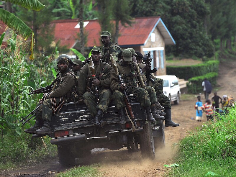 Soldaten van het Congolese regeringsleger in Minova, november 2012.