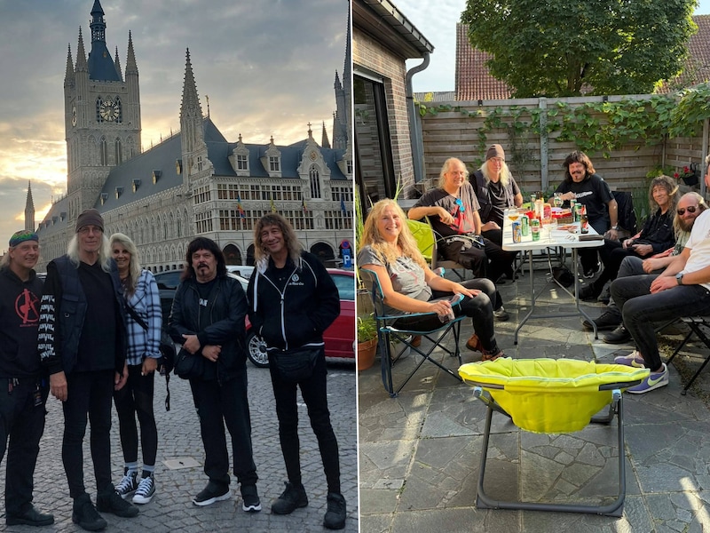 Jorg Vandamme uit Ieper ontving de leden van de Metalband Anvil bij hem thuis. 