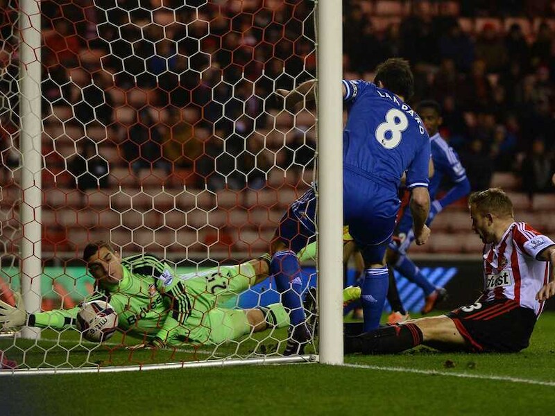 Frank Lampard zag de 0-1 goedgekeurd worden via doellijntechnologie.