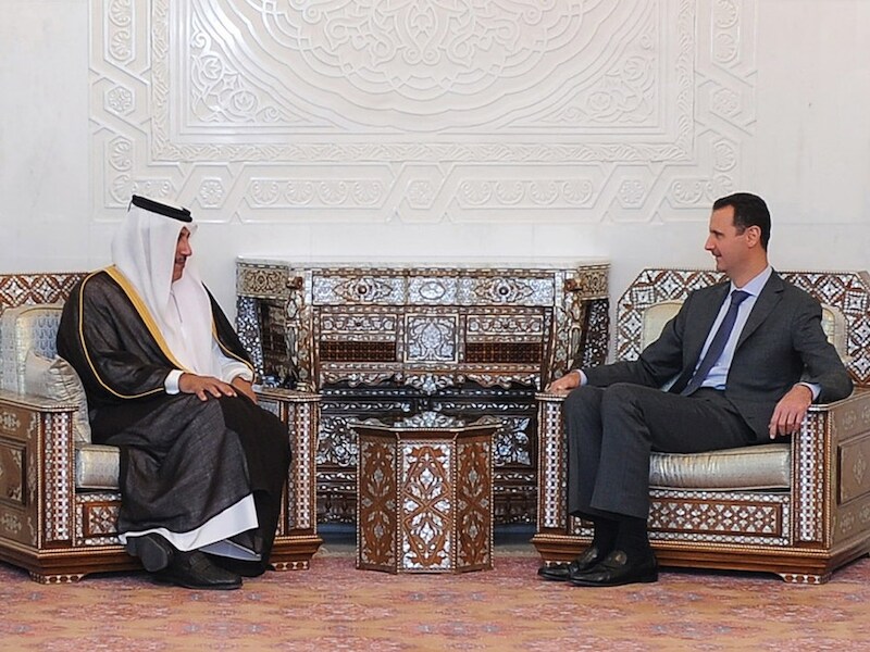 Assad met Sjeik Hamad bin Dsjasim al-Thani, de premier van Qatar.