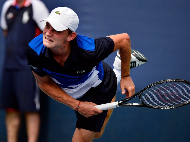 David Goffin treedt ondanks een verrekking aan in de kwalificaties.
