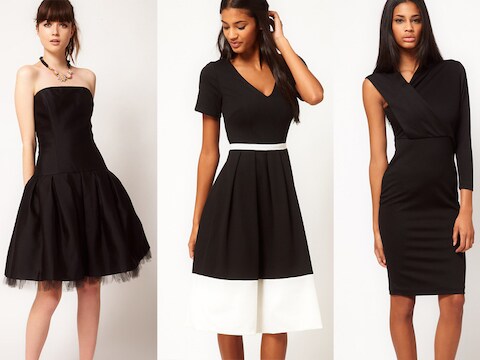 Zwarte jurkjes bij Asos.com.