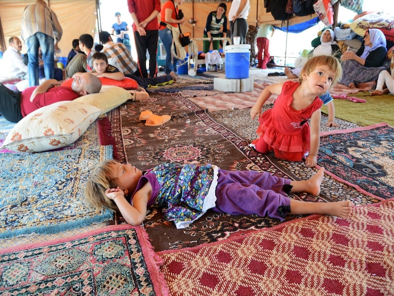 Iraakse kinderen in vluchtelingenkamp Turkije.