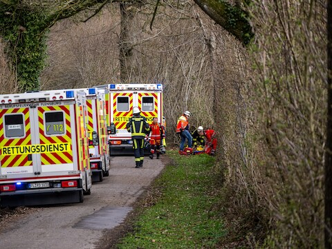Ambulances ter plaatse na het ongeluk