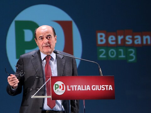 Bersani zal vermoedelijk een coalitie moeten sluiten met aftredend premier Mario Monti.