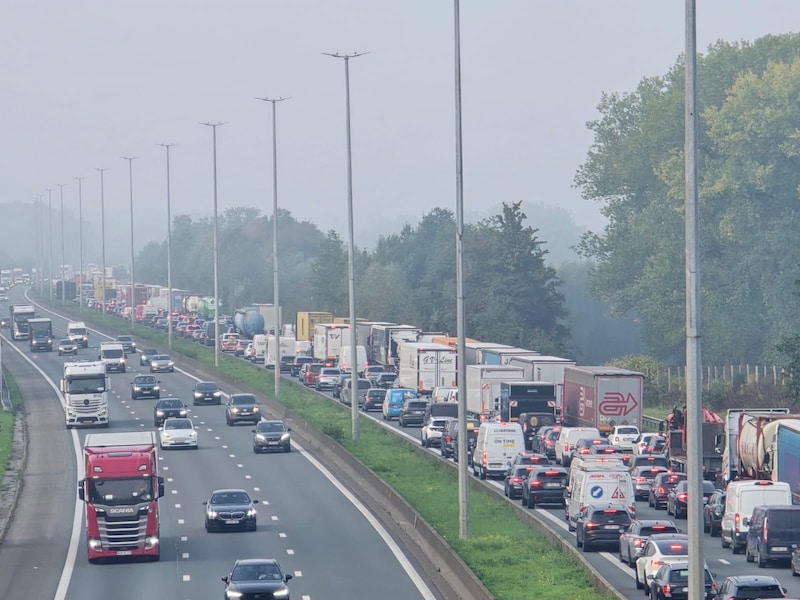 Illustratiebeeld van file op de E17