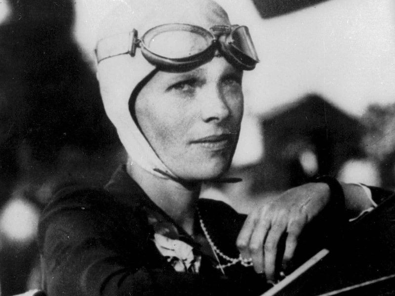 De Amerikaanse luchtvaartpionier Amelia Earhart. 