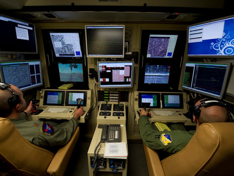 De controlekamer van gevechtsdrones in New Mexico, in de Verenigde Staten.