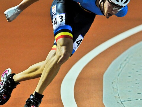 Bart Swings in actie tijdens zijn 10.000 meter.