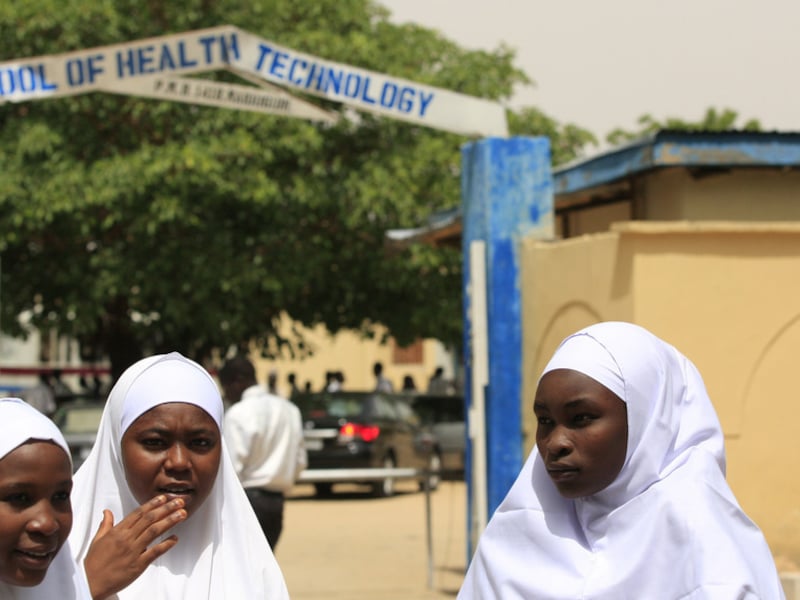 Een school in Maiduguri, in het hart van het gebied dat door islamisten wordt gecontroleerd.