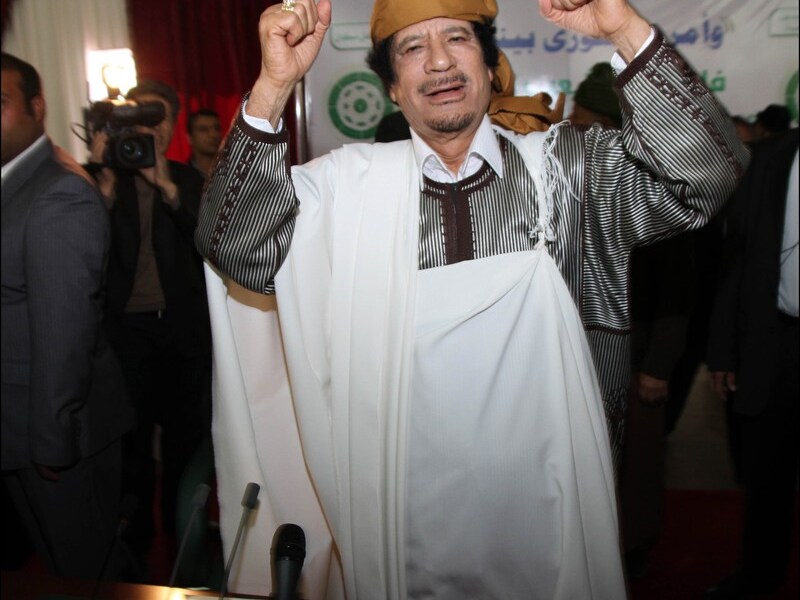 De Libische leider Mouammar al-Kadhafi.