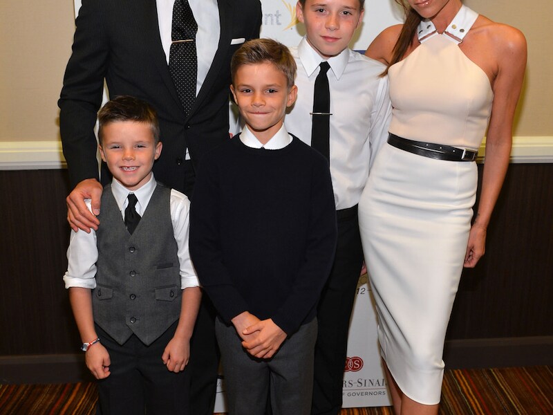 Romeo (vooraan) is de meest stijlvolle van de Beckham-boys