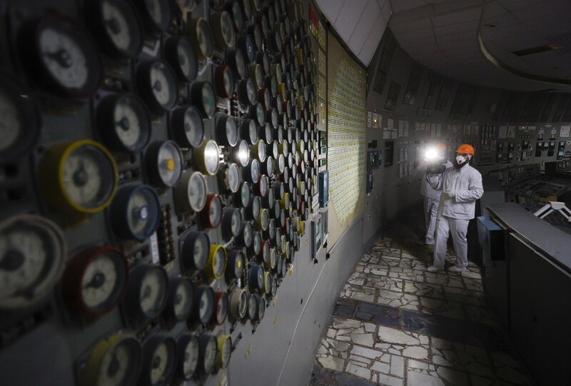 The control chamber at the core center in Chernobyl.