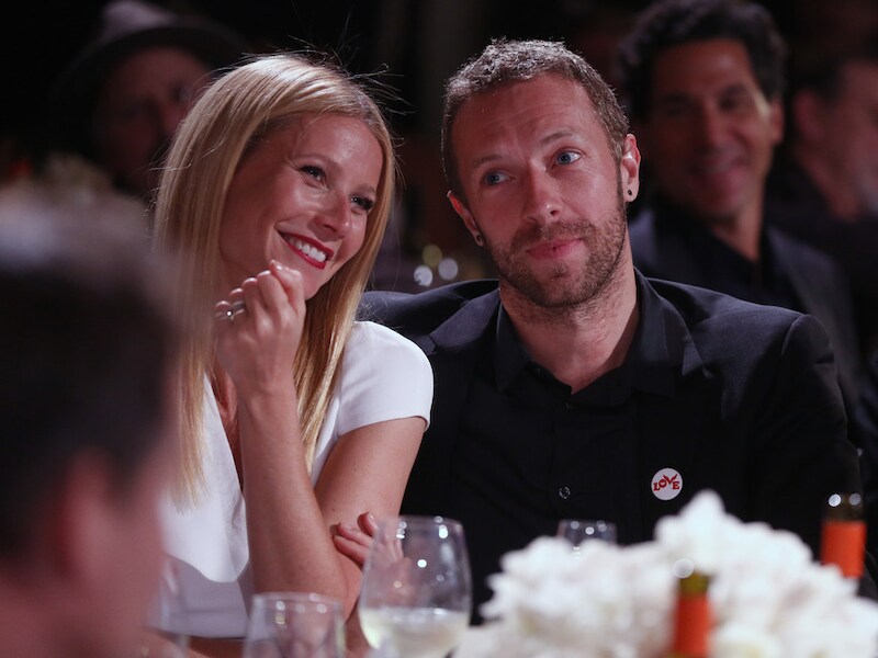 Gwyneth Paltrow en Chris Martin tijdens het HELP HAITI HOME benefiet in Beverly Hills.