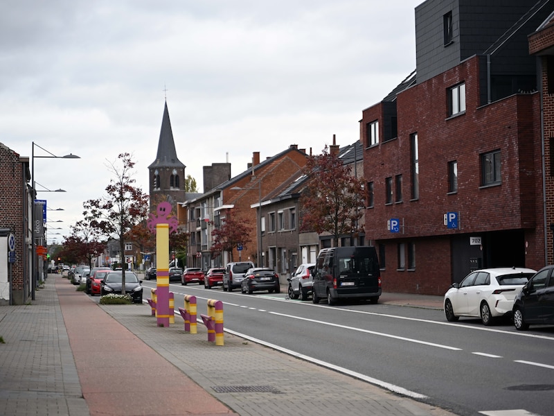 Het fietspad langs de Aarschotsesteenweg in Wilsele. 