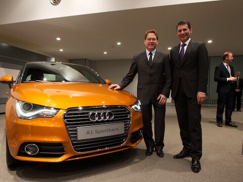 Dany Garand en Gerhard Schneider (rechts) van Audi Brussels.