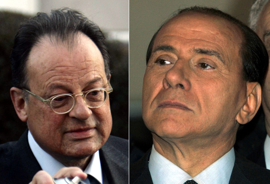 De Britse advocaat David Mills (links) en de Italiaanse ex-premier Berlusconi.