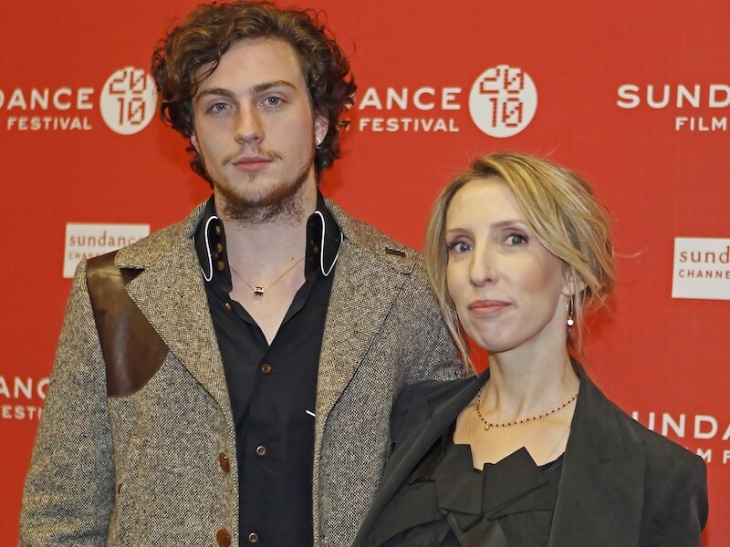 Sam Taylor-Johnson (rechts) en acteur Aaron Johnson.