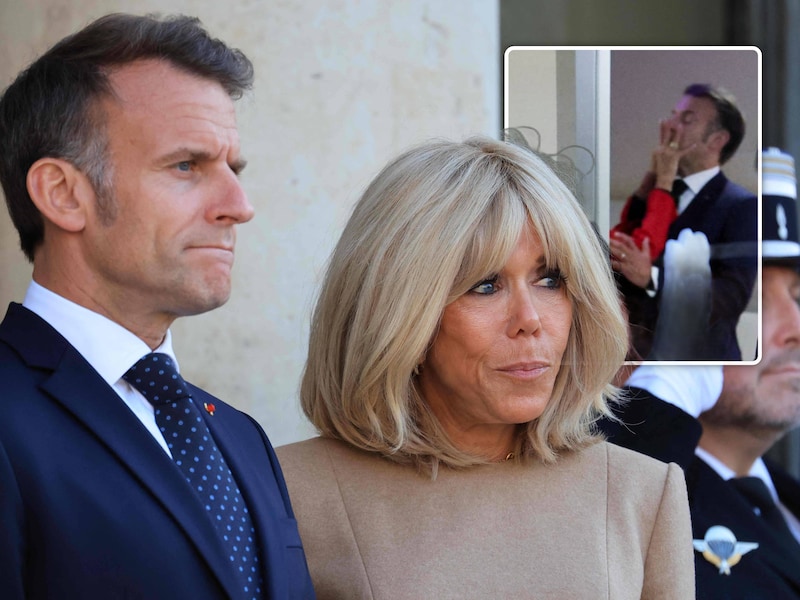 President Emmanuel Macron (L) en zijn vrouw Brigitte Macron in Parijs op 20 mei 2026.
