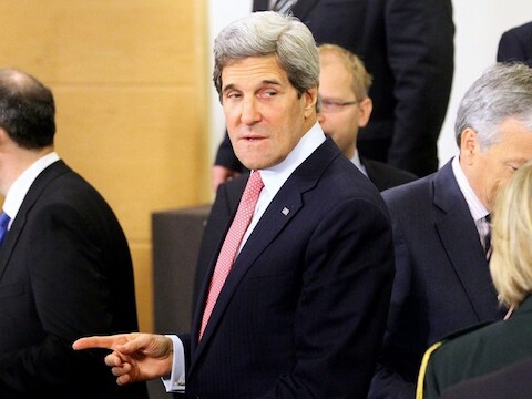John Kerry tijdens de NAVO-top in Brussel.