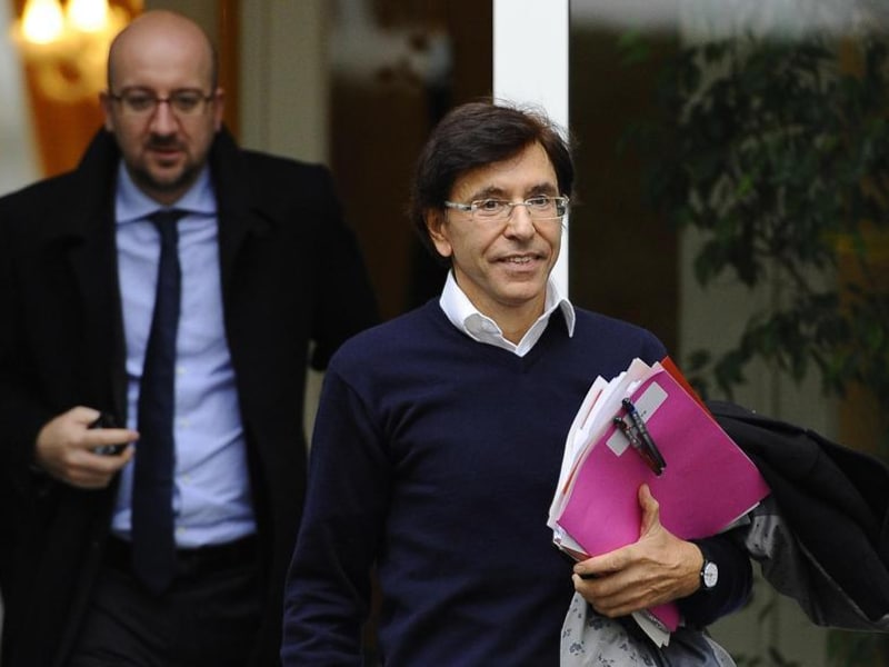 Elio Di Rupo en Charles Michel (l). De partij van Michel, MR, kon niet lachen met het optreden van Di Rupo in de tv-show.