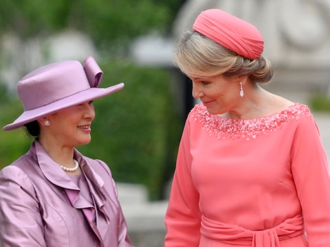 Keizerin Masako en koningin Mathilde.