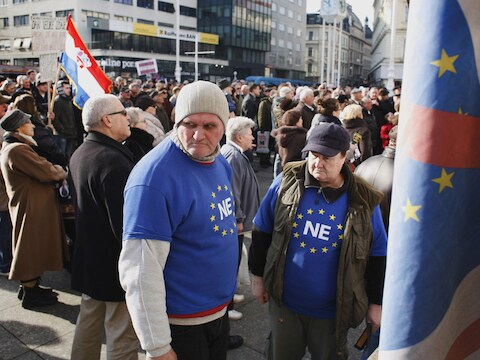 De voorbije dagen waren er ook betogingen tegen de toetreding van Kroatië tot de EU.
