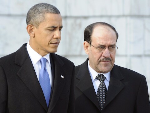 Obama met de Iraakse premier Nuri al-Maliki in Arlington in de Amerikaanse staat Virginia. Maliki bracht in december 2011 een bezoek aan de VS.