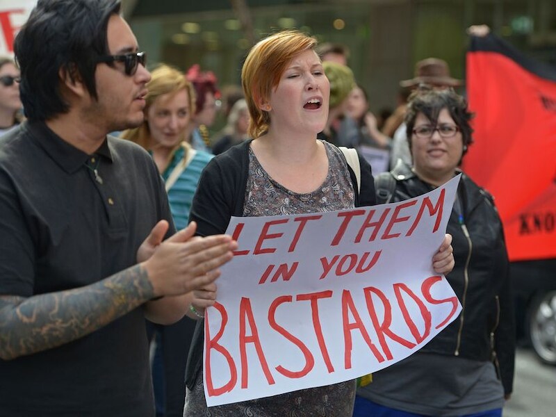 Protest in Sydney tegen de Australische immigratiepolitiek.