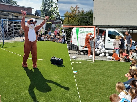 Na tien jaar wachten eindelijk kunstgras op het voetbalveld van Sint-Luciaschool