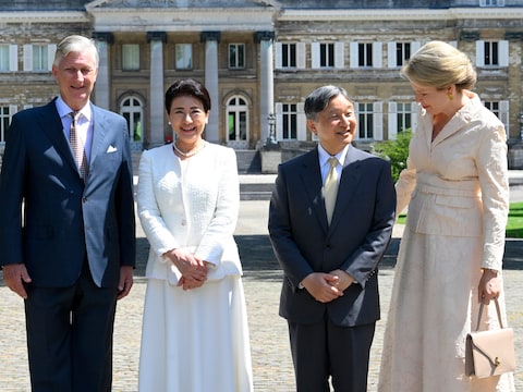 Koning Filip en koningin Mathilde ontvangen keizer Naruhito en keizerin Masako in Laken.