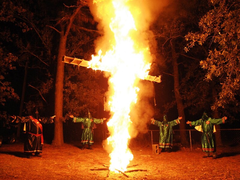 De KKK tijdens een actie in South Carolina enkele jaren geleden.