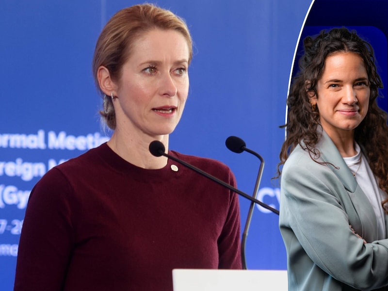 EU-buitenlandchef Kaja Kallas en politiek journaliste Isolde Van den Eynde.